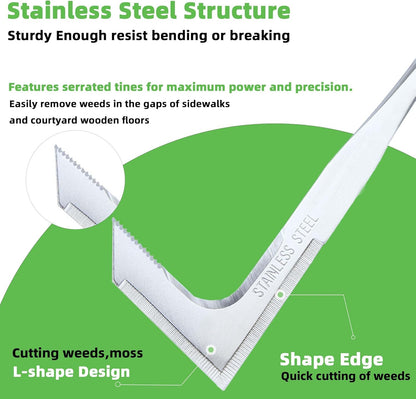 Crack Weeder, Stainless Steel Crevice Weeding Tool, Weeder Tool