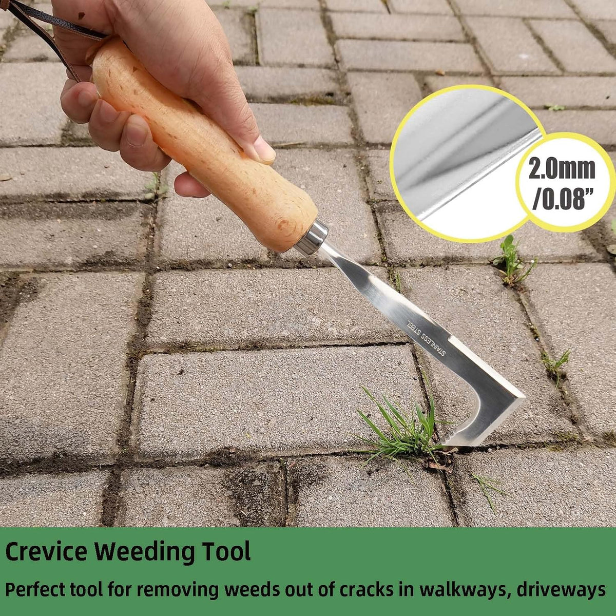 Crack Weeder, Stainless Steel Crevice Weeding Tool, Weeder Tool