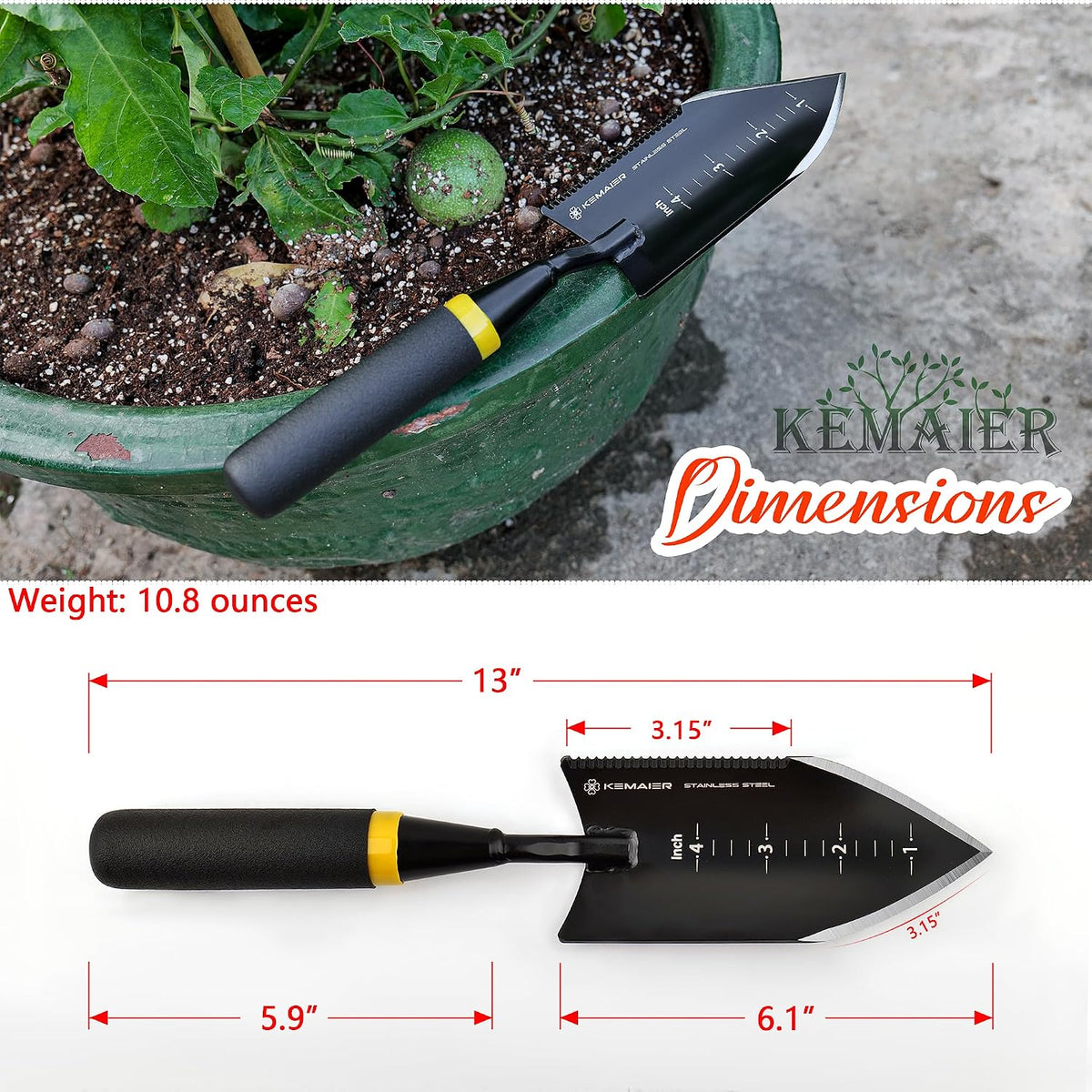 5-Piece Garden Tool Set, Heavy-Duty Stainless Steel Premium Tools