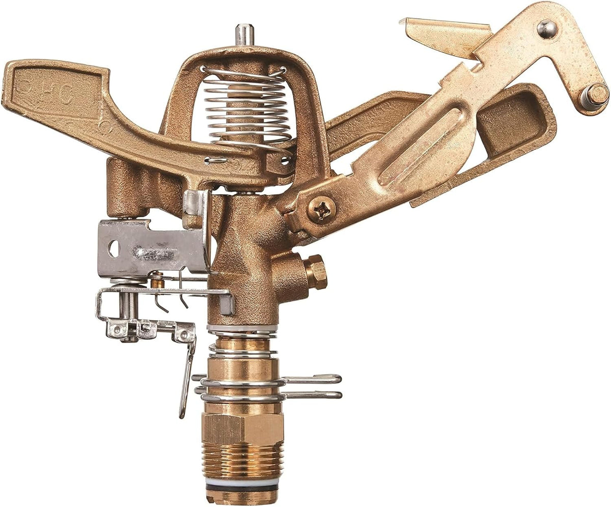 3 Pack 3/4 Inch Thread Heavy Duty Brass Impact Impulse Sprinkler System Head - 55016