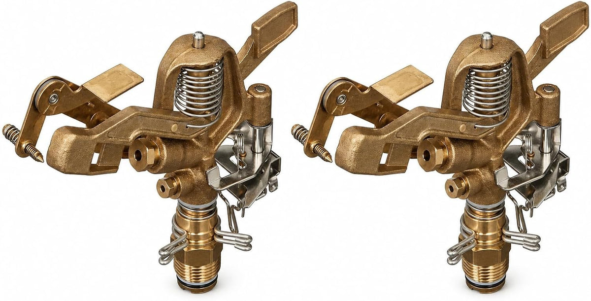 3 Pack 3/4 Inch Thread Heavy Duty Brass Impact Impulse Sprinkler System Head - 55016