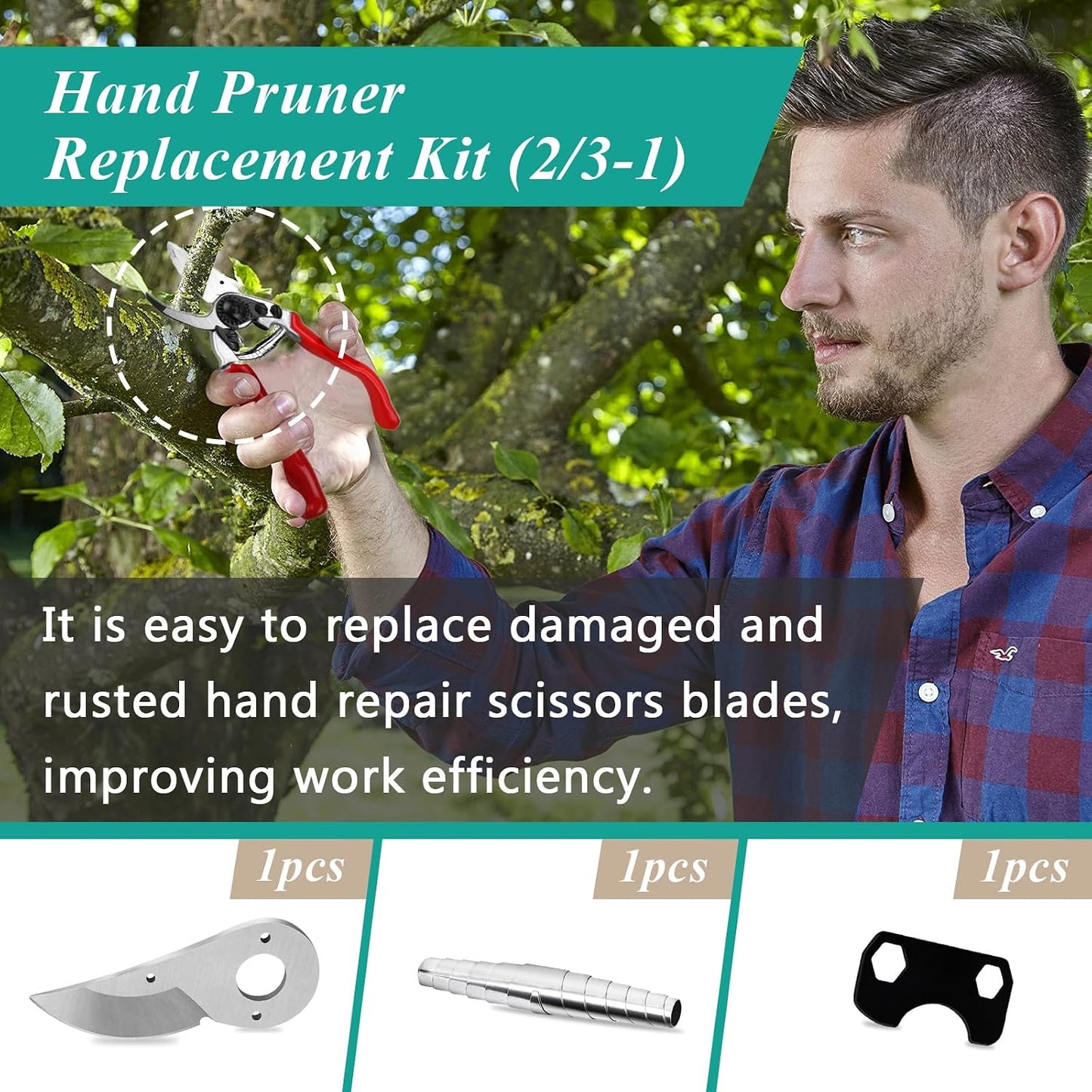 Hand Pruner Replacement Kit (2/3-1) Compatible with Felco Pruners