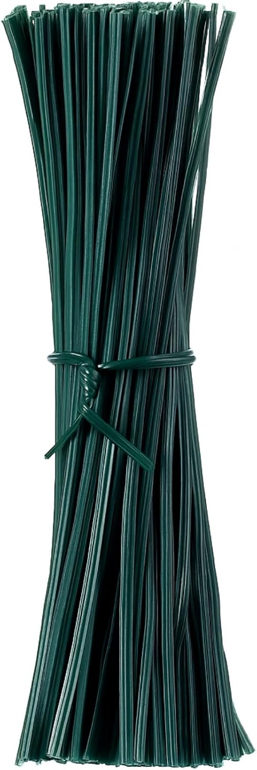 WILLBOND 200 Pcs Garden Plastic Twist Tie for Garland, 4.72'' Decorative Tree Twist Tie for Wreath Banister Reusable Plant Support, Wire Cords Garden Plastic Gifts Bags