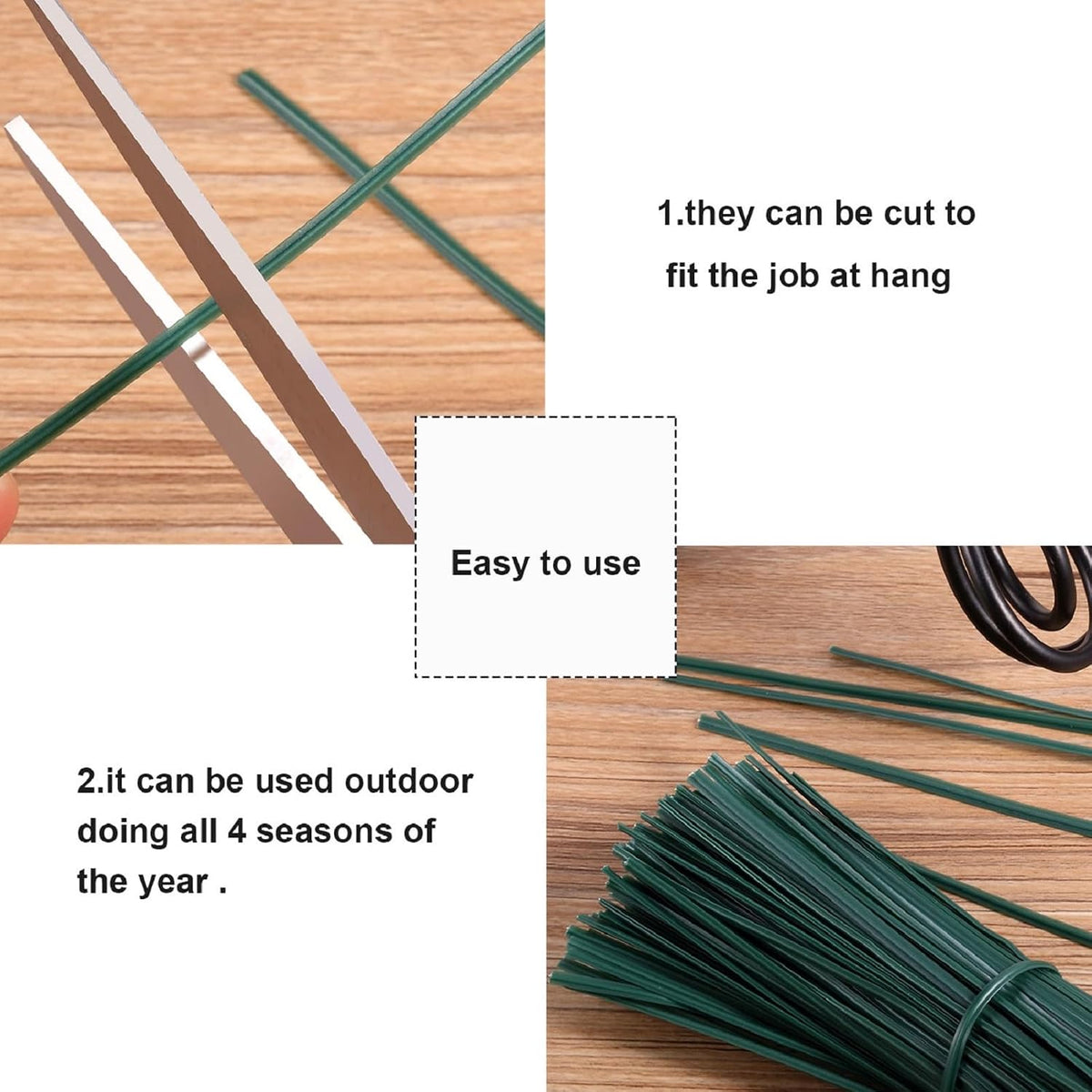 WILLBOND 200 Pcs Garden Plastic Twist Tie for Garland, 4.72'' Decorative Tree Twist Tie for Wreath Banister Reusable Plant Support, Wire Cords Garden Plastic Gifts Bags
