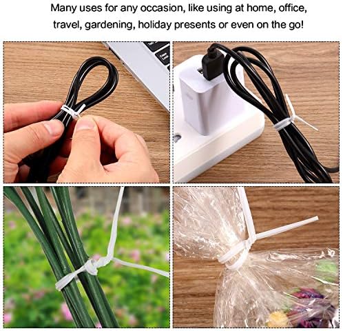WILLBOND 200 Pcs Garden Plastic Twist Tie for Garland, 4.72'' Decorative Tree Twist Tie for Wreath Banister Reusable Plant Support, Wire Cords Garden Plastic Gifts Bags