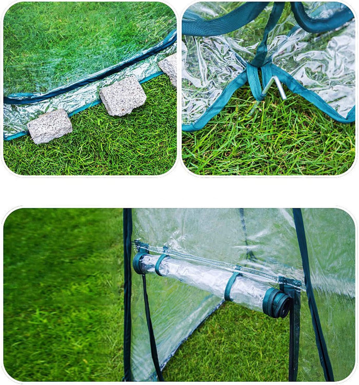 Pop Up Greenhouse Cover Flower House Mini Gardening Plant Flower Sunshine Room Room,Backyard PVC Greenhouse Cover for Cold Frost Protector Gardening Plants
