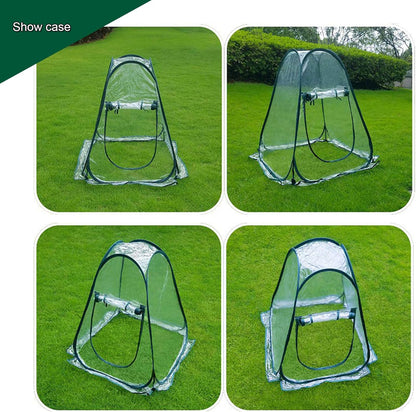 Pop Up Greenhouse Cover Flower House Mini Gardening Plant Flower Sunshine Room Room,Backyard PVC Greenhouse Cover for Cold Frost Protector Gardening Plants