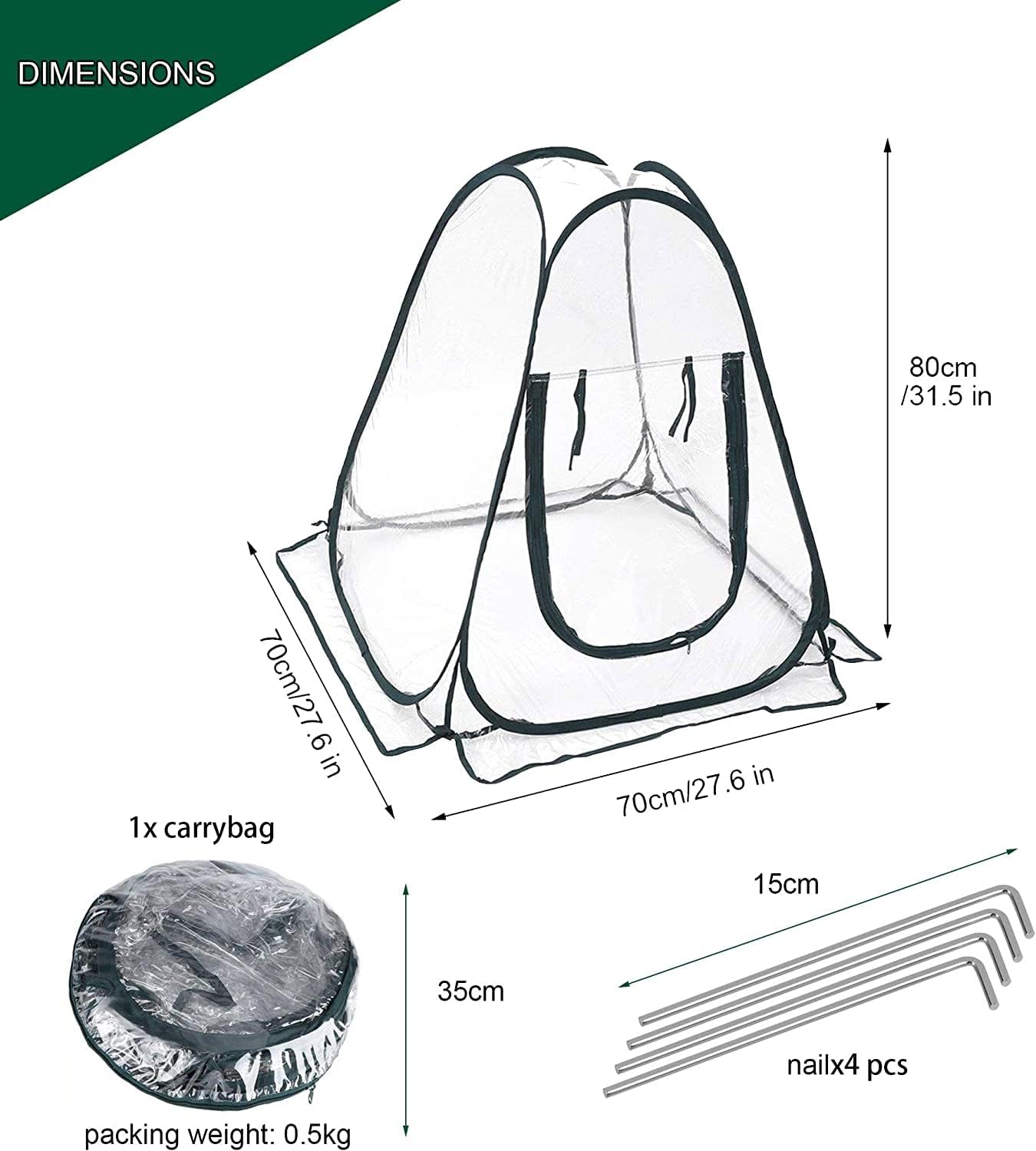 Pop Up Greenhouse Cover Flower House Mini Gardening Plant Flower Sunshine Room Room,Backyard PVC Greenhouse Cover for Cold Frost Protector Gardening Plants