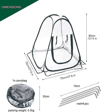 Pop Up Greenhouse Cover Flower House Mini Gardening Plant Flower Sunshine Room Room,Backyard PVC Greenhouse Cover for Cold Frost Protector Gardening Plants