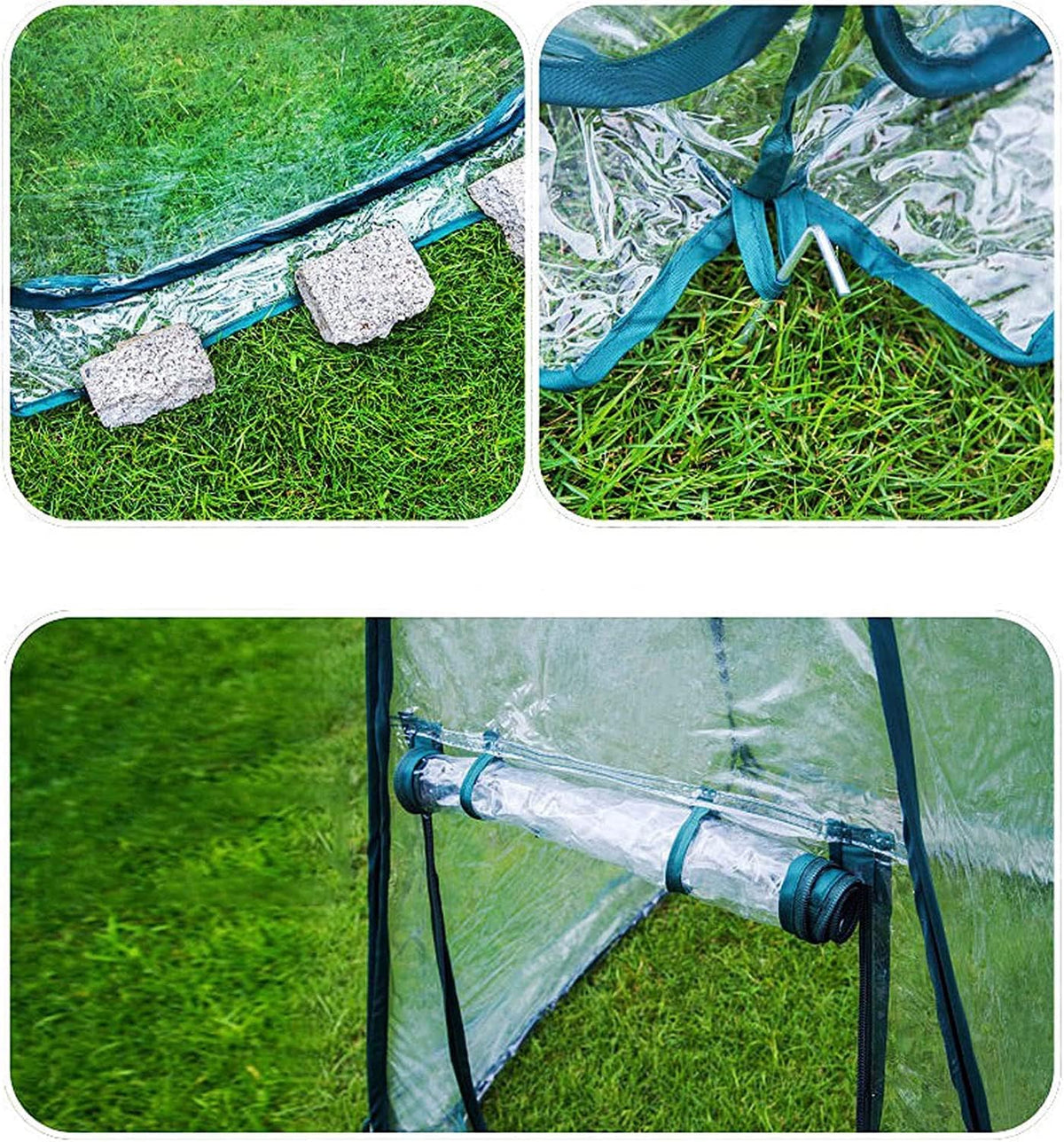 Pop Up Greenhouse Cover Flower House Mini Gardening Plant Flower Sunshine Room Room,Backyard PVC Greenhouse Cover for Cold Frost Protector Gardening Plants