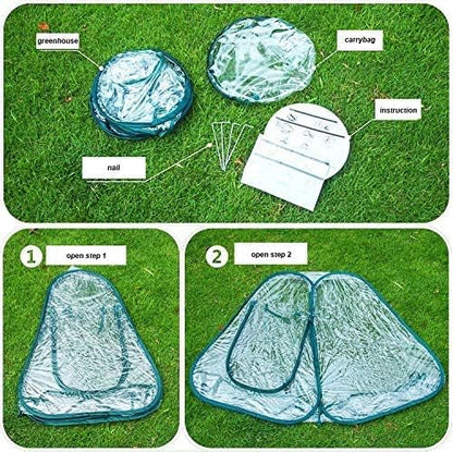 Pop Up Greenhouse Cover Flower House Mini Gardening Plant Flower Sunshine Room Room,Backyard PVC Greenhouse Cover for Cold Frost Protector Gardening Plants