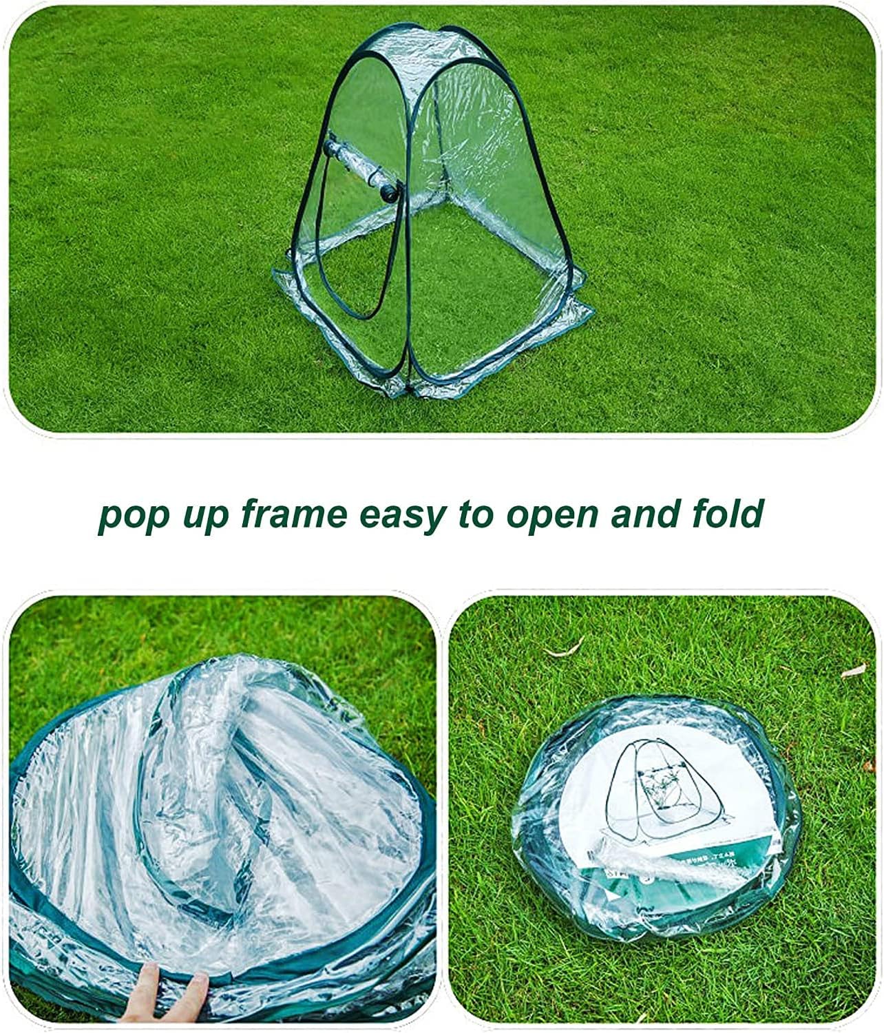 Pop Up Greenhouse Cover Flower House Mini Gardening Plant Flower Sunshine Room Room,Backyard PVC Greenhouse Cover for Cold Frost Protector Gardening Plants