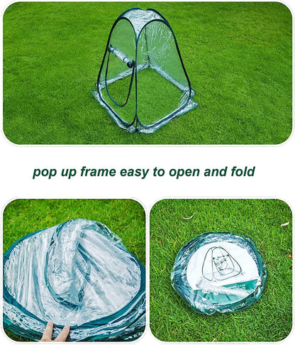 Pop Up Greenhouse Cover Flower House Mini Gardening Plant Flower Sunshine Room Room,Backyard PVC Greenhouse Cover for Cold Frost Protector Gardening Plants