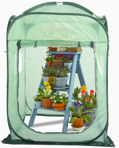 Pop Up Greenhouse Cover Flower House Mini Gardening Plant Flower Sunshine Room Room,Backyard PVC Greenhouse Cover for Cold Frost Protector Gardening Plants
