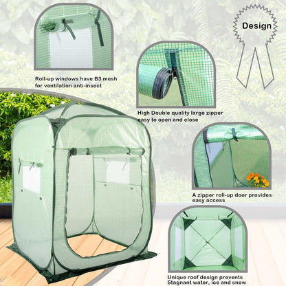 Pop Up Greenhouse Cover Flower House Mini Gardening Plant Flower Sunshine Room Room,Backyard PVC Greenhouse Cover for Cold Frost Protector Gardening Plants