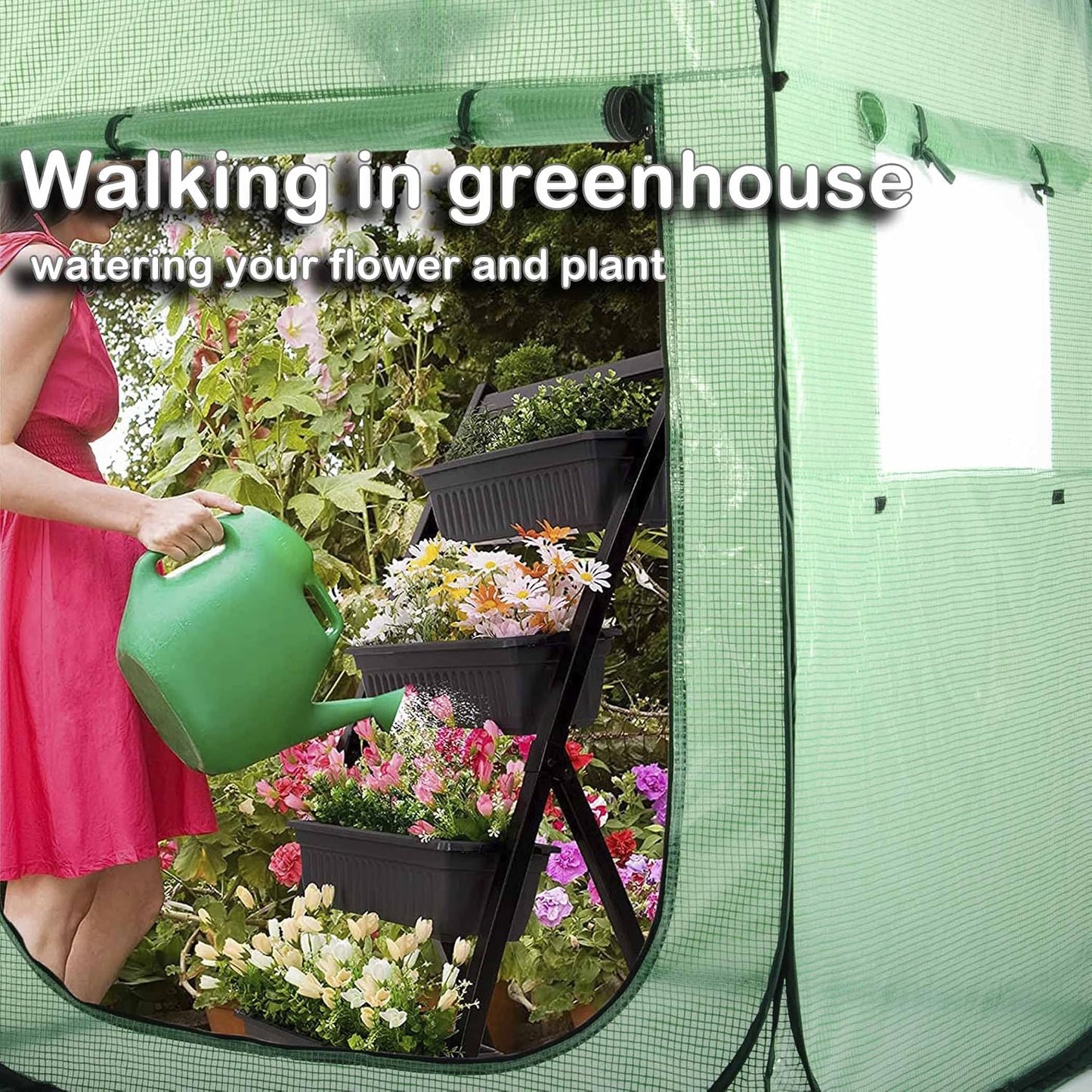 Pop Up Greenhouse Cover Flower House Mini Gardening Plant Flower Sunshine Room Room,Backyard PVC Greenhouse Cover for Cold Frost Protector Gardening Plants