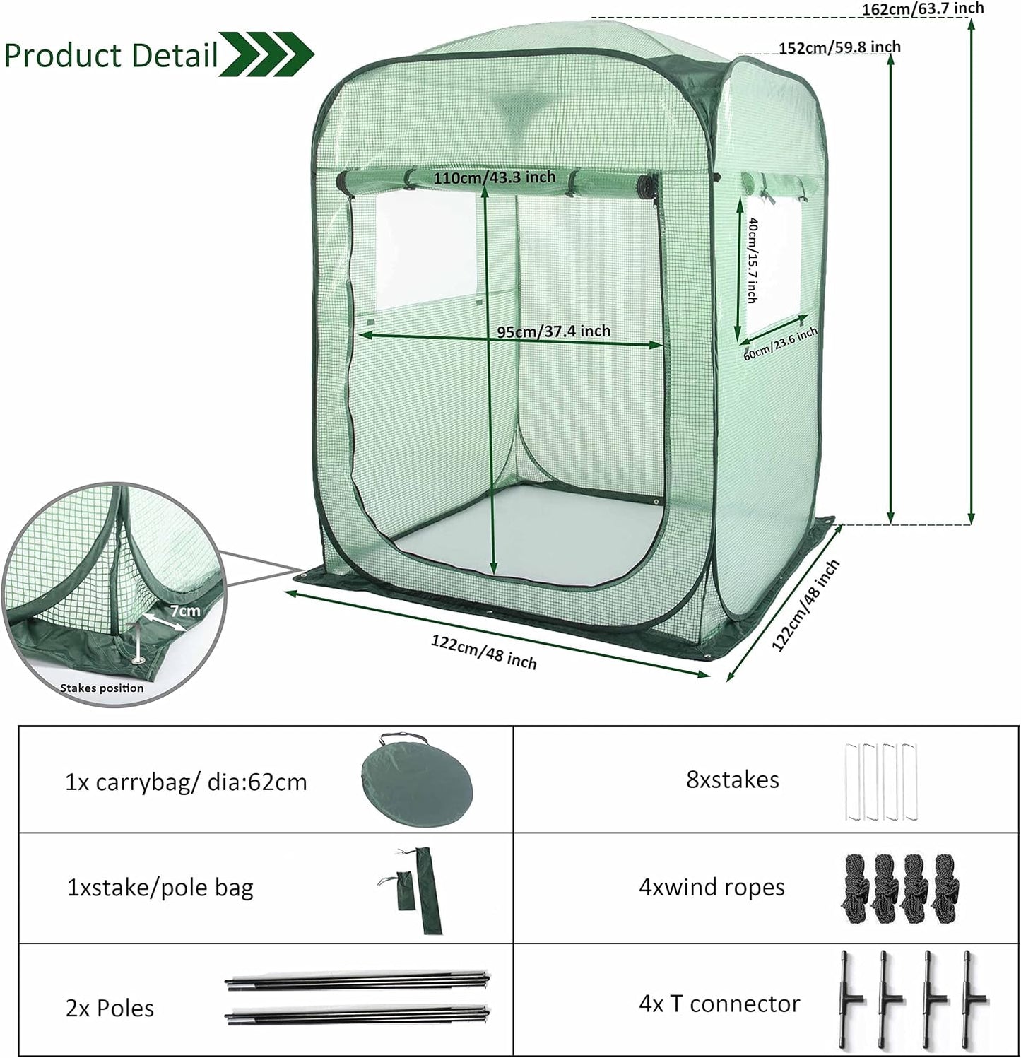 Pop Up Greenhouse Cover Flower House Mini Gardening Plant Flower Sunshine Room Room,Backyard PVC Greenhouse Cover for Cold Frost Protector Gardening Plants