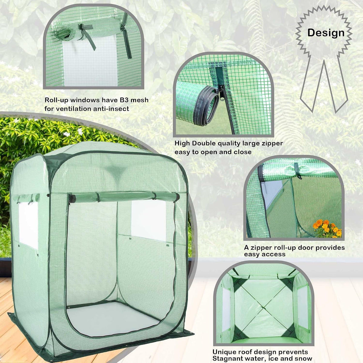 Pop Up Greenhouse Cover Flower House Mini Gardening Plant Flower Sunshine Room Room,Backyard PVC Greenhouse Cover for Cold Frost Protector Gardening Plants