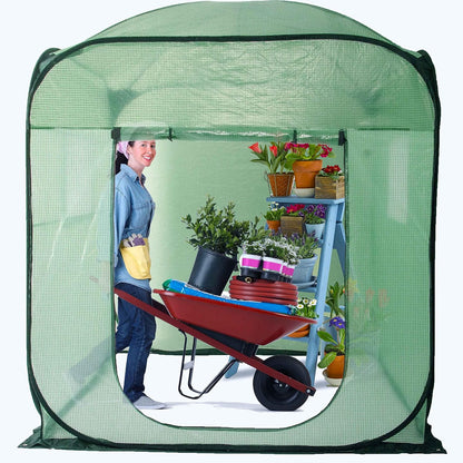 Pop Up Greenhouse Cover Flower House Mini Gardening Plant Flower Sunshine Room Room,Backyard PVC Greenhouse Cover for Cold Frost Protector Gardening Plants