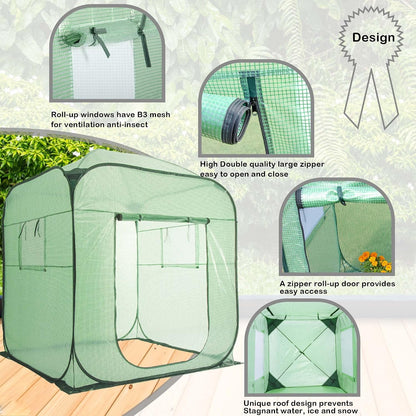 Pop Up Greenhouse Cover Flower House Mini Gardening Plant Flower Sunshine Room Room,Backyard PVC Greenhouse Cover for Cold Frost Protector Gardening Plants