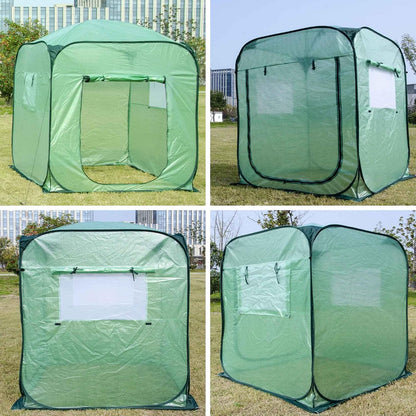 Pop Up Greenhouse Cover Flower House Mini Gardening Plant Flower Sunshine Room Room,Backyard PVC Greenhouse Cover for Cold Frost Protector Gardening Plants