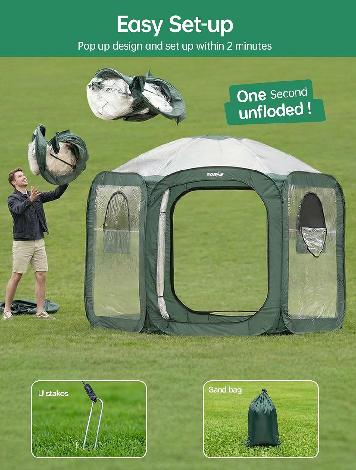 Pop Up Greenhouse Cover Flower House Mini Gardening Plant Flower Sunshine Room Room,Backyard PVC Greenhouse Cover for Cold Frost Protector Gardening Plants