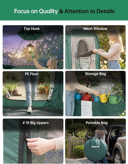 Pop Up Greenhouse Cover Flower House Mini Gardening Plant Flower Sunshine Room Room,Backyard PVC Greenhouse Cover for Cold Frost Protector Gardening Plants