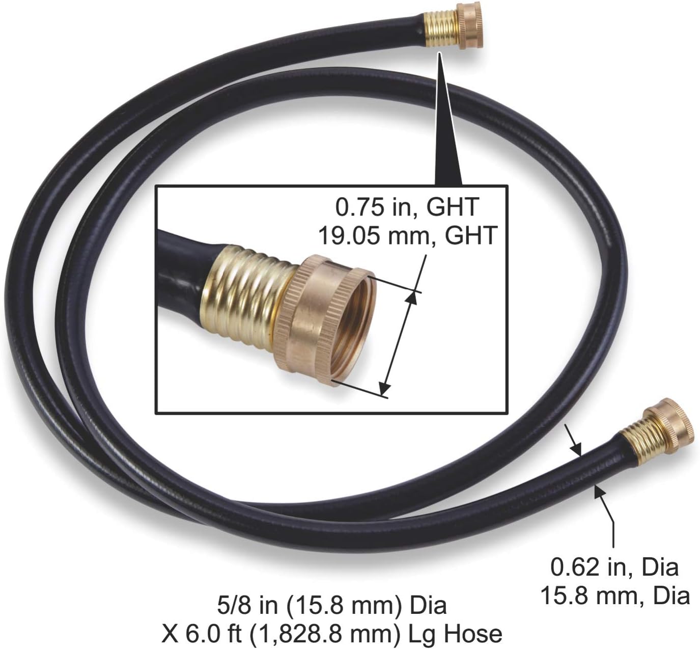 Liberty Garden Double Female Connector Leader Hose, Black Model 502-G