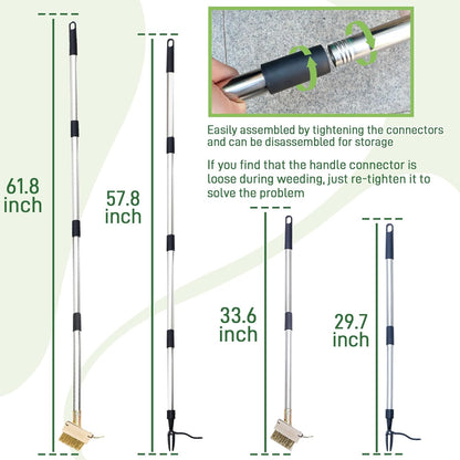 Weed Puller Tool-4-Claw Stand Up Weeder and Root Remover,Weeder Tool for Yard Long Handle Crack Weeder Without Pulling, Bending, Used for Weed Control, Dandelion, Moss or Thistle