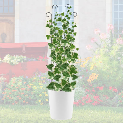 4 Pack 32'' Wave Shape Black Metal Trellis for Climbing Plants Indoor & Outdoor, Garden Trellis for Houseplants Flowers Vine Ivy