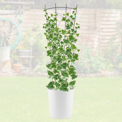 4 Pack 32'' Wave Shape Black Metal Trellis for Climbing Plants Indoor & Outdoor, Garden Trellis for Houseplants Flowers Vine Ivy