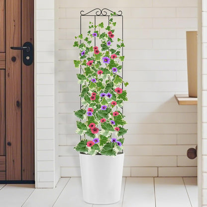 4 Pack 32'' Wave Shape Black Metal Trellis for Climbing Plants Indoor & Outdoor, Garden Trellis for Houseplants Flowers Vine Ivy
