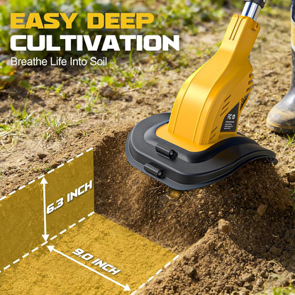 Cordless Tiller Cultivator Compatible with Milwaukee 18V Battery, 450RPM Brushless Garden Rototiller,48 Steel Tines, 9"W×6.3"D,Foldable Soil Tilling Tool for Garden Lawn Landscaping (Tool Only)