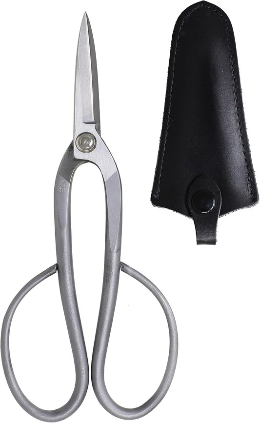 Ashinaga Bonsai Scissors Made in Japan 8.5", Japanese Stainless Steel Blade, Long Handle Bonsai Shears for Precision Pruning and Trimming