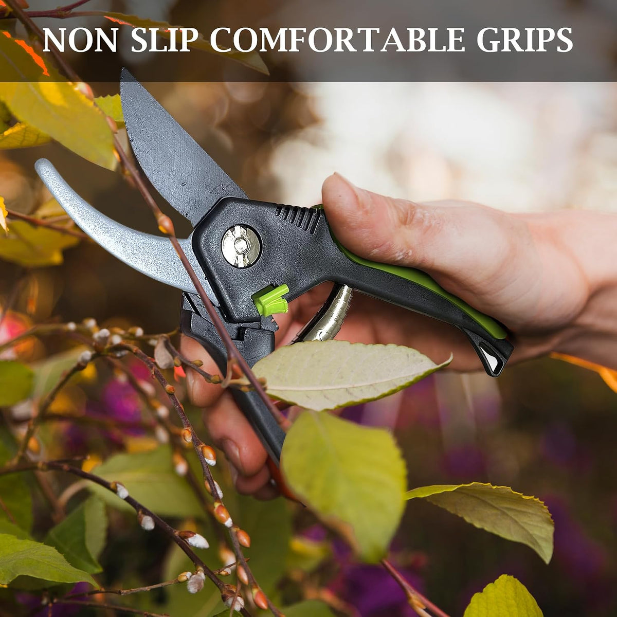 Bypass Pruner Elite - High Carbon Steel Bypass Hand Pruner Pruning Shears Scissors Clippers - Comfort Grip Handles - Perfect for Gardening Trimming Pruning