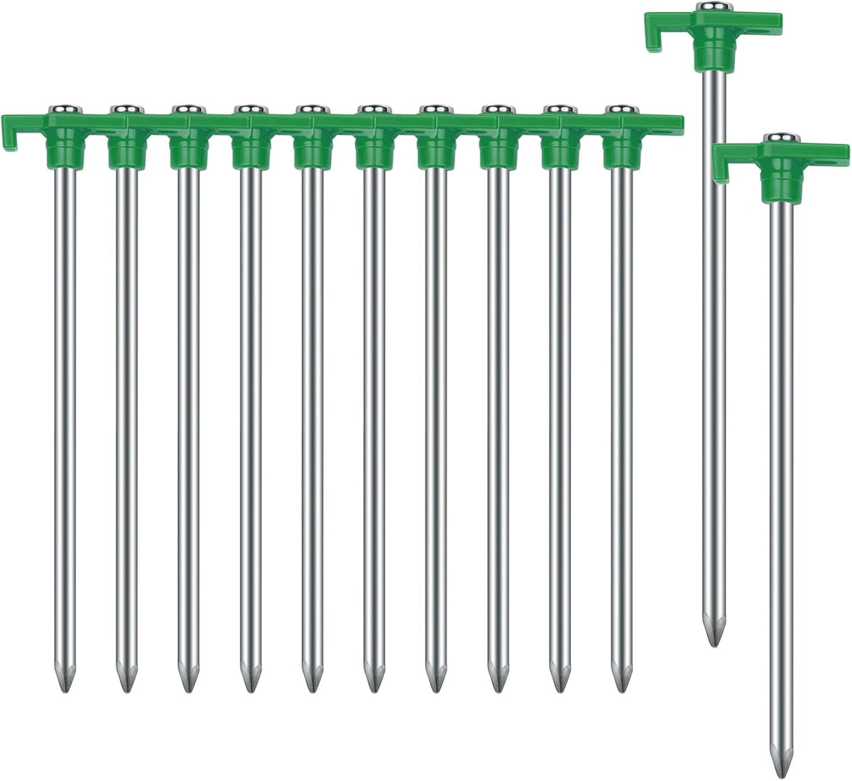 12 Pack Tent Stakes Heavy Duty Camping Stakes, 7.1inch Non-Rust Metal Tent Pegs with Storage Bag Ground Stakes Tent Spikes Camping,Garden,Hiking Orange (Orange 12pcs, 7.1IN)
