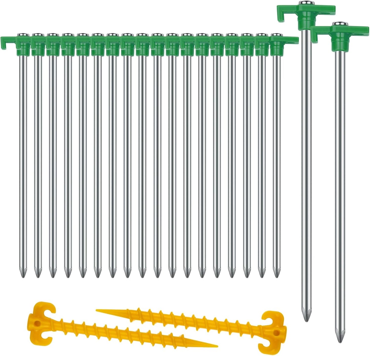 12 Pack Tent Stakes Heavy Duty Camping Stakes, 7.1inch Non-Rust Metal Tent Pegs with Storage Bag Ground Stakes Tent Spikes Camping,Garden,Hiking Orange (Orange 12pcs, 7.1IN)