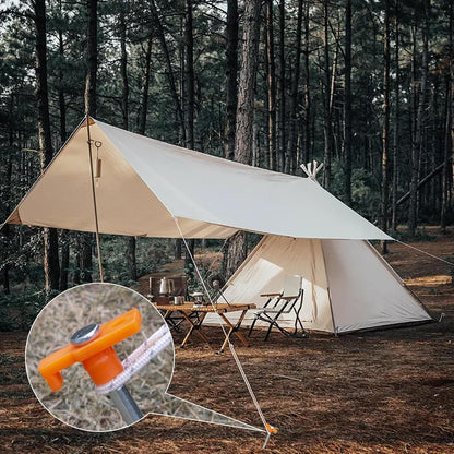 12 Pack Tent Stakes Heavy Duty Camping Stakes, 7.1inch Non-Rust Metal Tent Pegs with Storage Bag Ground Stakes Tent Spikes Camping,Garden,Hiking Orange (Orange 12pcs, 7.1IN)