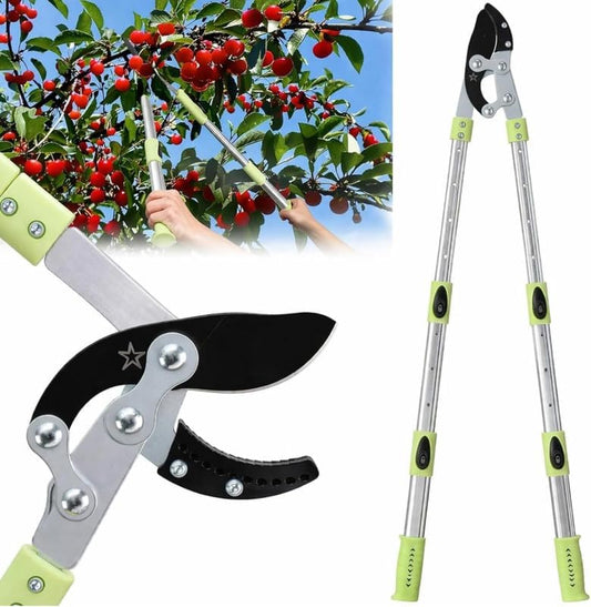 Heavy-Duty Extendable Anvil Lopper, 28"-41" Telescopic Tree Trimmer with Double Ratcheting Mechanism for 2" Branches