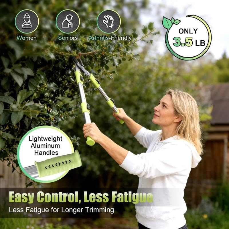 Heavy-Duty Extendable Anvil Lopper, 28"-41" Telescopic Tree Trimmer with Double Ratcheting Mechanism for 2" Branches