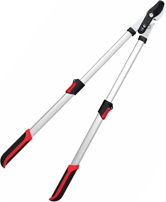 Heavy-Duty Extendable Anvil Lopper, 28"-41" Telescopic Tree Trimmer with Double Ratcheting Mechanism for 2" Branches