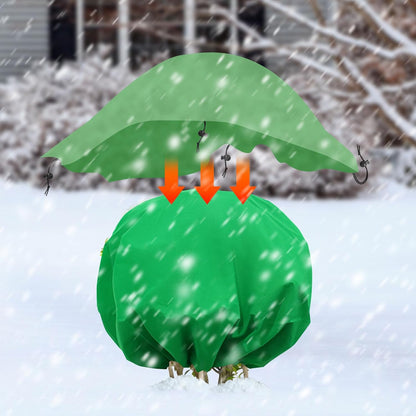 2PCS 8.1ft Dia. Round Winter Plant Covers Reusable Tree Freeze Protection with Drawstring Potted Plant Frost Blanket Outdoor Shrub Plant Cover for Winter Garden Potted Vegetable