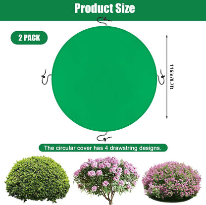 2PCS 8.1ft Dia. Round Winter Plant Covers Reusable Tree Freeze Protection with Drawstring Potted Plant Frost Blanket Outdoor Shrub Plant Cover for Winter Garden Potted Vegetable