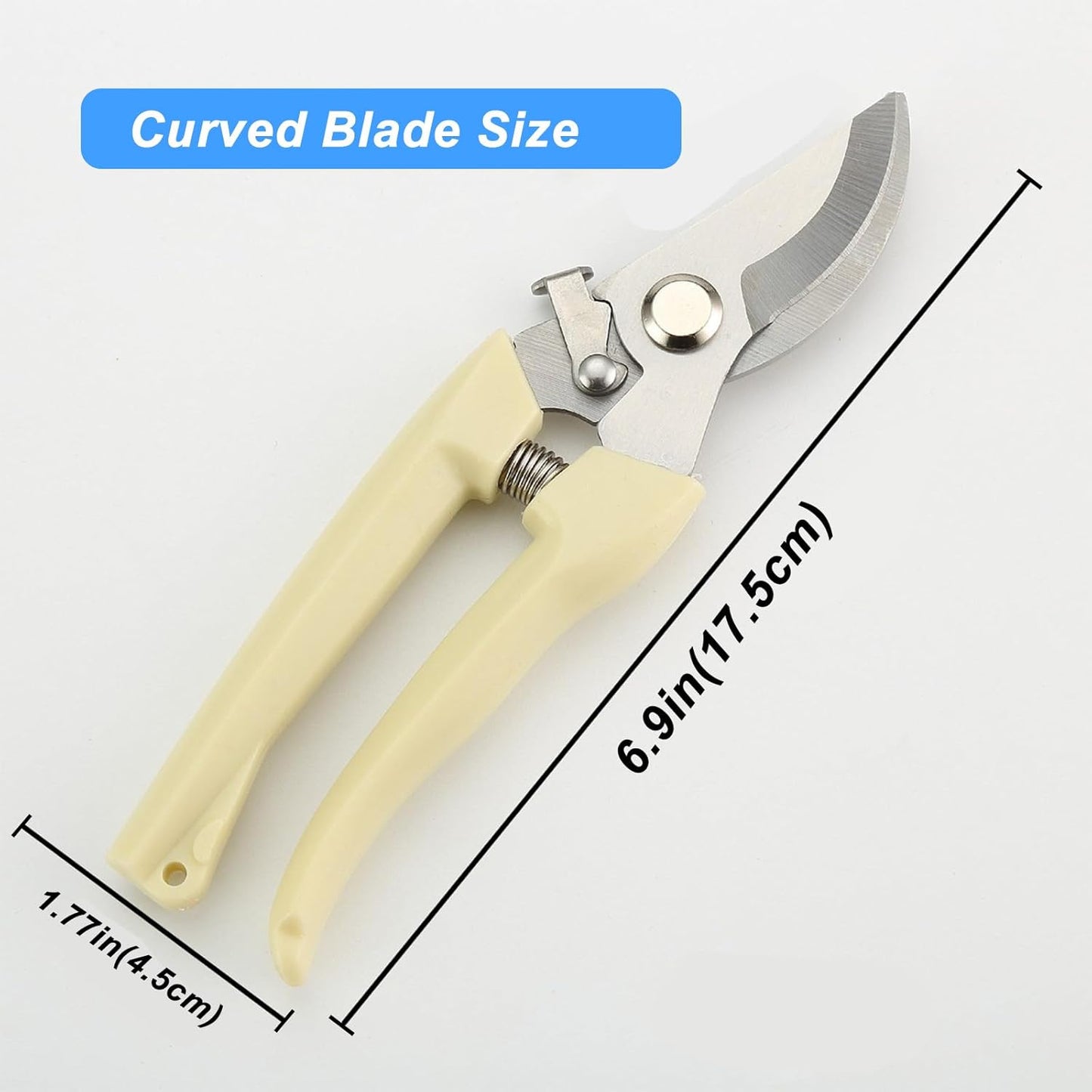 Pruning Shears, 2Pcs Pruning Shears for Gardening,Professional Garden Shears for Flowers, Bonsai and Fruits Picking (1pc Straight & 1pc Curved)
