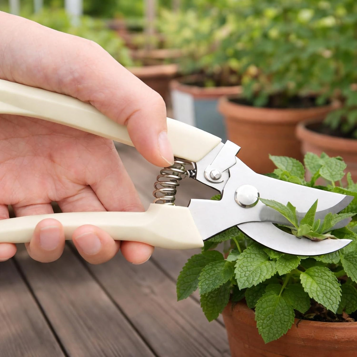 Pruning Shears, 2Pcs Pruning Shears for Gardening,Professional Garden Shears for Flowers, Bonsai and Fruits Picking (1pc Straight & 1pc Curved)