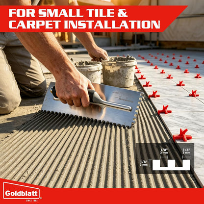 1/2'' x 1/2'' x 1/2'' Square-Notch Tile Trowel, 11'' x 4.5''