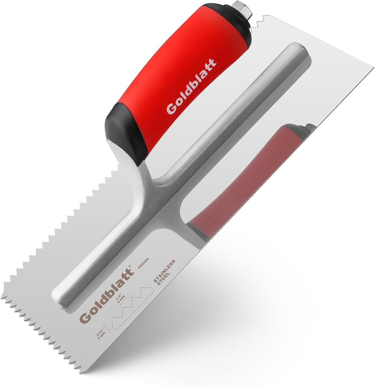 1/2'' x 1/2'' x 1/2'' Square-Notch Tile Trowel, 11'' x 4.5''