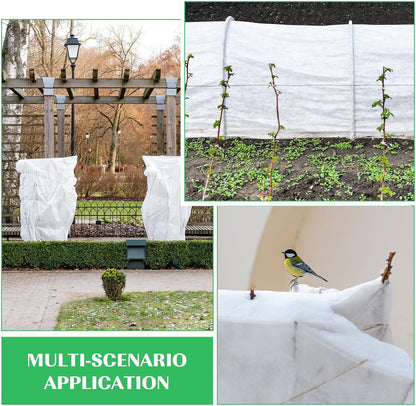 6 Pack Plant Covers Freeze Protection, 8 x 24ft Frost Blankets Cover for Plants, Plant Frost Protection Cover, Garden Netting for Winter, Floating Cover Frost Cloth, Freeze Protection Blankets