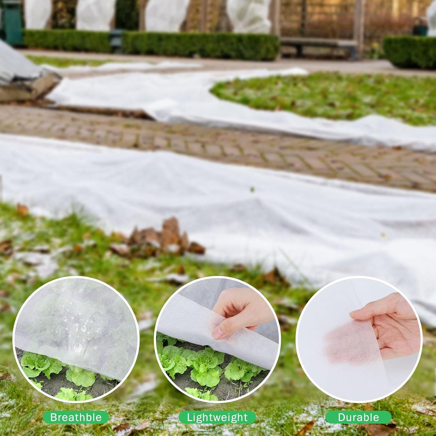 6 Pack Plant Covers Freeze Protection, 8 x 24ft Frost Blankets Cover for Plants, Plant Frost Protection Cover, Garden Netting for Winter, Floating Cover Frost Cloth, Freeze Protection Blankets