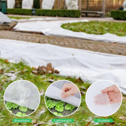 6 Pack Plant Covers Freeze Protection, 8 x 24ft Frost Blankets Cover for Plants, Plant Frost Protection Cover, Garden Netting for Winter, Floating Cover Frost Cloth, Freeze Protection Blankets